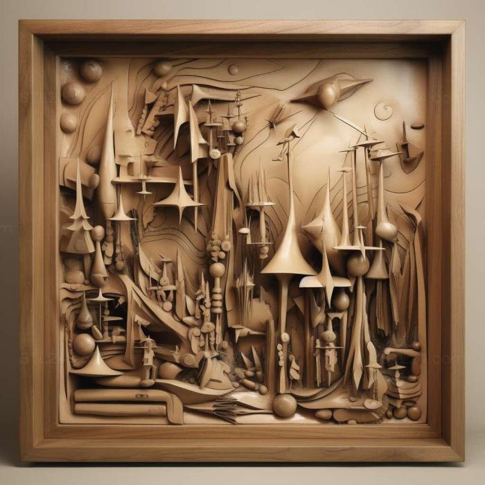 Wall decor (Yves Tanguy 4, 3DWDEC_11942) 3D models for cnc